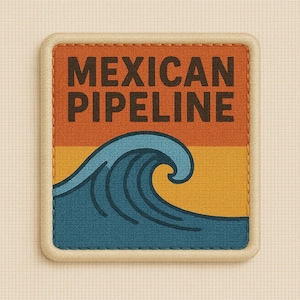 Surfing Patch/Mexican Pipeline Big Wave Patch/Beach Patch/Iron-On Patch Applique for Tote Bag/Jacket/Clothes/Backpack/Beach Vibe/Surfer Gift