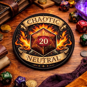 Chaotic Neutral Patch/Iron-On Patch/Geeks & Gamer/Tabletop Gaming/Fantasy Gift/Embroidered Sew-on Applique for Clothing Vest/Jacket Backpack
