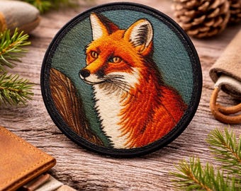 Red Fox Patch/Iron-on Patch/Wild Animal Badge/Outdoor Souvenir/Nature Portrait/Sew-on Applique for Clothing, Vest/Jacket, Hats, Backpack