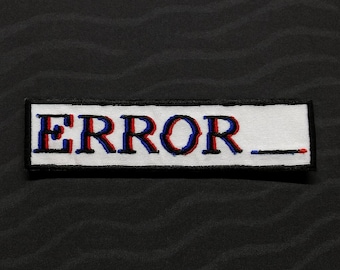 ERROR__ - Patch com defeito - Aplique bordado personalizado para passar a ferro/costurar / Colete, jaqueta, roupa, mochila / Nostalgia dos anos 90, Gamer, Old School, faça você mesmo