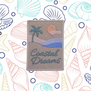 Coastal Dreams Patch/Beach Vibes Patch/Iron-On Patch Applique for Tote Bags/Jacket/ Clothing/Backpack/Coconut Girl/Fun Vacation/Palm Tree