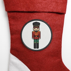 Christmas Nutcracker Patch – Iron On or Sew On Embroidered Holiday Applique for stockings & Crafts, Christmas Patches, Decorative Patch