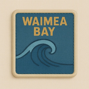 Surfing Patch/Waimea Bay Big Wave Patch/Beach Patch/Iron-On Patch Applique for Tote Bags/Jackets/Clothing/Backpacks/Beach Vibes/Surfer Gift
