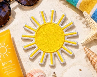 Aplique termocolante Sunshine Patch/Aplique para costurar/Vibes de praia/Lembrancinha de verão/Ondas tropicais do oceano/Aplique para costurar em roupas, jaquetas, chapéus, bolsas e mochilas