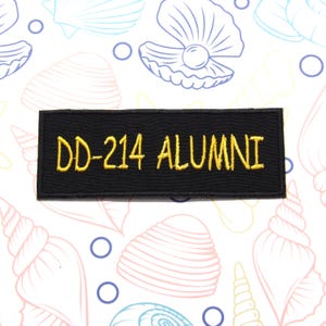 DD-214 Alumni Military Discharge Patch 4&quot; Iron-on/Sew-on Embroidered Applique for Jacket & Clothes, Veteran Patch, Patriotic Patch, Tactical