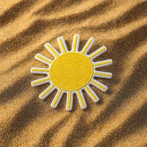 Sunshine Patch/Iron-On Patch/Sew-on Applique for Tote Bag/Backpack/Clothing/Beach Vibe Patch/Beach Adventure/Tropical Patch/Ocean Wave Patch