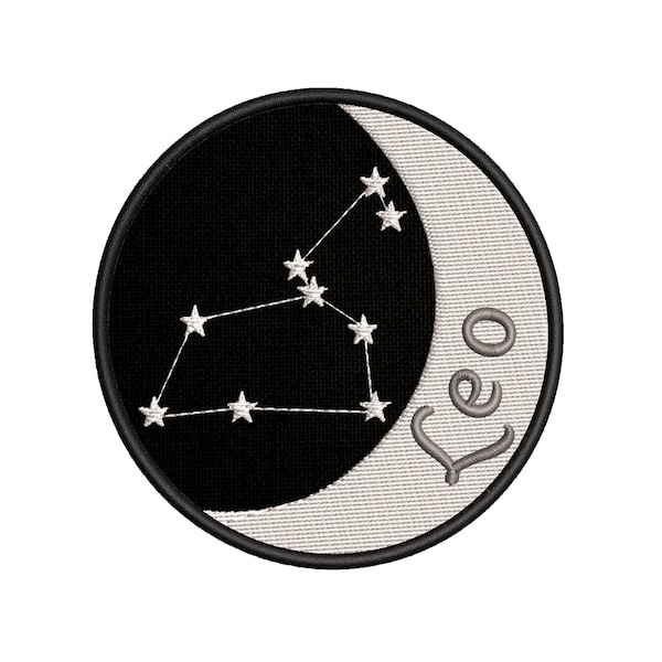 Zodiac Star Sign Constellation - Embroidered Iron-On/Sew-on Custom Applique / Vest Jacket Clothing Backpack / Leo - Astrology