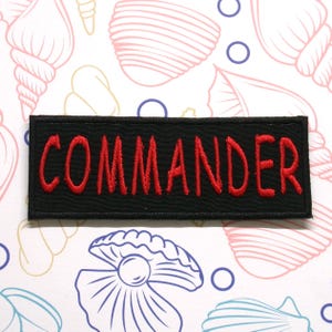 COMMANDER Patch 4&quot; Embroidered Iron-on/Sew-on Applique for Jackets, for Clothing, for Backpack, Sci-Fi, Fantasy, Military, Tabletop Games