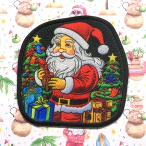 Santa Claus Patch Iron-on Applique for Stockings Vest Jacket Clothes, Christmas Patch, Festive Patch, Merry Christmas Patch, Holiday Outfits