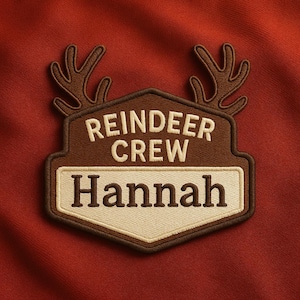 Custom Christmas Name Patch – Personalized Embroidered Holiday Patch – Sew On or Iron On Patch for Clothes, Stockings, Custom Xmas Patches