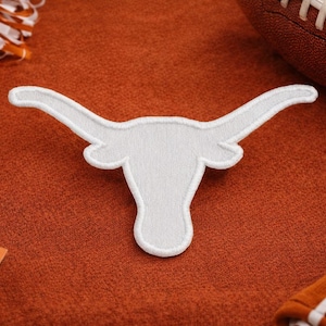 Longhorn Skull Embroidered Iron On Patch Applique 3.35" x 1.75"