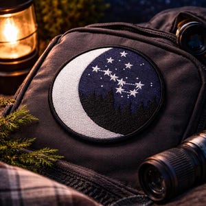 Big Dipper Patch/Iron-On Patch/Starry Night Moon/Astronomy Constellations Stars Planets Space NASA/Embroidered Sew-On Applique Clothing Hats