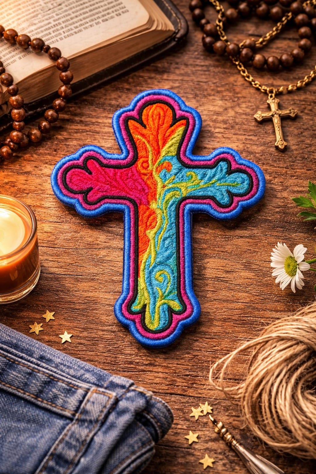 Christian Cross Patch/iron-on Patch/religious Faith Gift/inspirational ...