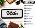 CURSIVE Rectangle Name Patch! Any Color Of Name and Border Custom Made!