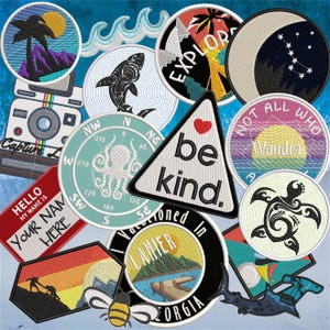 Iron-On Sun Sand Repeat Patch/Ocean Patch/Applique for Tote Bags/Jackets/Clothing/Backpacks/Coconut Girl/Beach Vibes Patch/Fun Vacation Gift