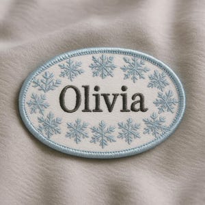 Custom Christmas Name Patch – Personalized Embroidered Holiday Patch – Sew On or Iron On Patch for Clothes, Stockings, Custom Xmas Patches