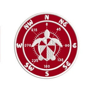 Aplique de bússola/Aplique de tartaruga/Aplique termocolante/Aplique oceano/Aplique bordado para costurar em jaquetas, roupas e mochilas/Garota coco/Vibes de praia Vermelho