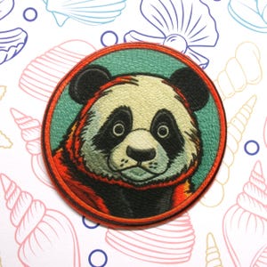 Panda Bear Patch Iron-on/Sew-on Applique for Jackets, Clothing, Backpacks, Wild Animal Badge, China, Zoo Patch, Outdoor Gear, Wolf Patch