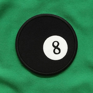 8-Ball Patch/Iron-On Patch/Billiard's Table/Pool Hall/Biker Vest/Embroidered Sew-on Applique for Clothing Jacket Clothing Hats Backpack