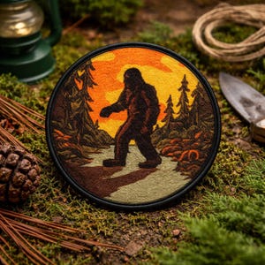 Bigfoot Patch/Iron-On Patch/Paranormal Badge/Cryptid Legend/Sasquatch Gifts/Mountains & Forest/Sew-on Applique for Clothing Hats Vest/Jacket