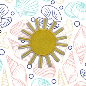 Sunshine Patch/Iron-On Patch/Sew-on Applique for Tote Bag/Backpack/Clothing/Beach Vibe Patch/Beach Adventure/Tropical Patch/Ocean Wave Patch