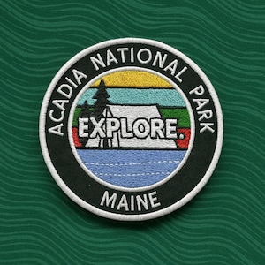 Acadia Patch Patch/Iron-on Patch/Maine Patch/Park Patch/Embroidered Sew-On Applique for Clothes, Jackets, Backpack/Nature Badge/Hiking patch