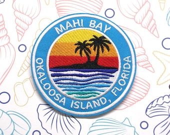 Custom Patch Personalized Tropical Island Palm Tree Embroidered Iron-On/Sew-On Applique for Vest, for Jacket, for Clothing, for Backpack