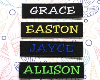 Parche de nombre personalizado bordado, para planchar o coser, para uniformes, chalecos, chaquetas, ropa y mochilas. Parches de texto personalizados, etiquetas de nombre personalizadas.