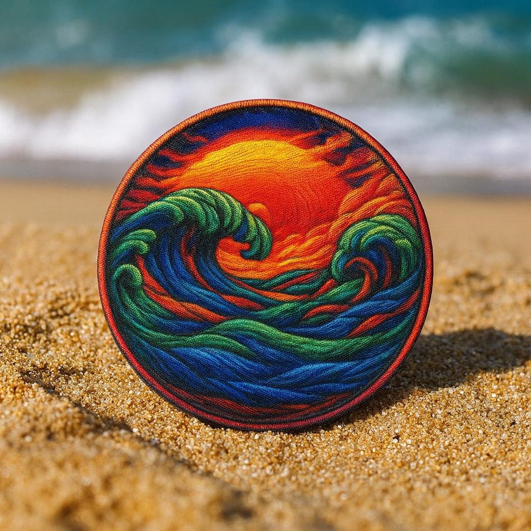 Ocean Waves Patch Iron-on/sew-on Applique for Jacket Clothing, Surfing ...