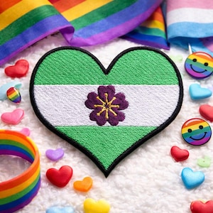 Diamoric Heart Patch/Iron-On Patch/Love is Love, Gay Rights, Equal Rights, LGBTQ/Embroidered Sew-On Applique for Clothing Vest/Jackets