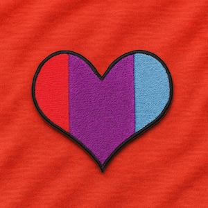 Androgyne Heart Patch/Iron-On Patch/Love is Love/Gay Rights/Equal Rights Patch/LGBTQ Gift/Embroidered Sew-On Applique for Clothing Backpack