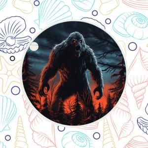 Bigfoot Sticker Decal, Waterproof Vinyl Cryptid Sticker, Water Bottle Laptop Decal, Sasquatch, Myth Legend, Creature, Monster, Roaring