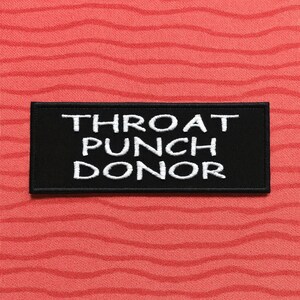 Parche de donante de puñetazo en la garganta/parche termoadhesivo/aplicación bordada para coser en chaqueta y mochila/parche divertido de autodefensa/parche de humor sarcástico