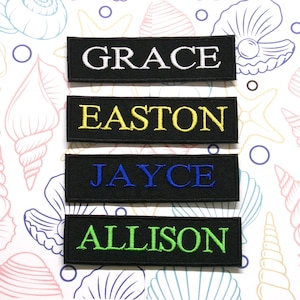 Personalized Name Patch Iron On/Sew On Embroidered Applique Patch for Clothes Jackets Backpacks, Embroidered Name Patch, Custom Name Tag