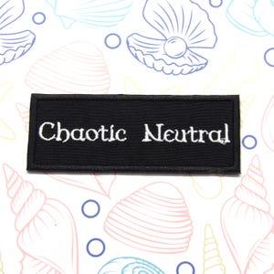 Chaotic Neutral Patch 4&quot; Embroidered Iron-on/Sew-on Applique for Jacket, for Backpack, Character Classes, Tabletop Gaming, Fantasy, Retro