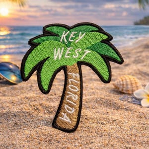 Custom Your Name Tropical Palm Tree Patch Personalized Beach Trip Patch Badge for Travel Bags & Souvenirs, for Backpacks and Jackets