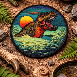 Dinosaur Patch/Iron-on Patch/T-Rex/Kids Dino Patch/Prehistoric Fossils/Extinct/Allosaurus/Raptor/Sew-on Applique for Clothing  Vest/Jackets