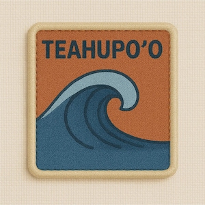 Surfing Patch/Teahupo’o Big Wave Patch/Beach Patch/Iron-On Patch Applique for Tote Bags/Jacket/Clothing/Backpacks/Beach Vibes/Surfer Patch