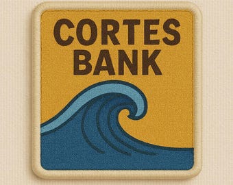 Cortes Bank Big Wave Patch/Iron-On Patch/Surfing Patch/Beach Vibes/Surfer Gift/Sew-On Applique for Clothing Tote Bags Jackets Backpacks