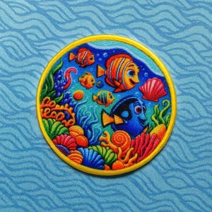 Tropischer Fisch Aufnäher/Fisch Aufnäher/Ozean Souvenir/Taucher Geschenk/Haie & Delfine Aufnäher/Aufnäher für Kleidung Weste/Jacke Rucksack Tragetaschen