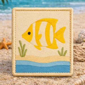 Tropical Fish Patch/Iron-On Patch/Scuba Diver/Ocean & Beach Souvenir Gift/Sew-on Applique for Clothing, Backpacks, Tote Bags, Gear