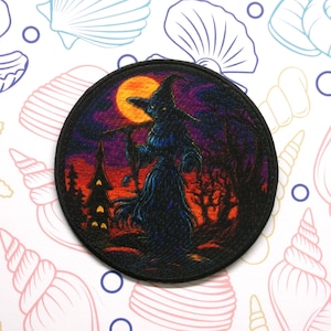 Evil Witch Patch Iron-on/Sew-on Applique for Vest Jacket Clothing, Halloween Badge, Sorceress, Spooky & Creepy, Spell Caster, Horror Fans