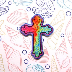 Christian Cross Patch Iron-on/Sew-on Applique for Jacket Backpack Clothing, Religious Patch, Love Jesus Patch, Bible Patch, Church Patch