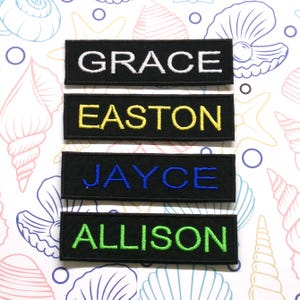 Personalized Name Patch Embroidered Iron-on/Sew-on Applique for Uniforms Vest Jacket Clothing Backpack - Custom Text Patches, 3.5x1&quot; Nametag