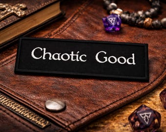 Patch Caótico Bom/Patch Termocolante/Classes de Personagem/Dungeons and Dragons/Aplique Bordado para Costurar em Roupas, Coletes, Jaquetas, Mochilas e Chapéus