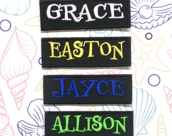 Parche de nombre personalizado bordado, para planchar o coser, para uniformes, chalecos, chaquetas, ropa y mochilas. Parches de texto personalizados, etiquetas de nombre personalizadas.