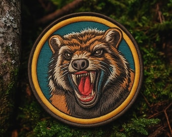 Wolverine Patch/Iron-on Patch/Wild Animal Badge/National Parks/Nature/Mountain/Hiking & Camping/Sew-on Applique for Clothing Vest/Jacket Hat
