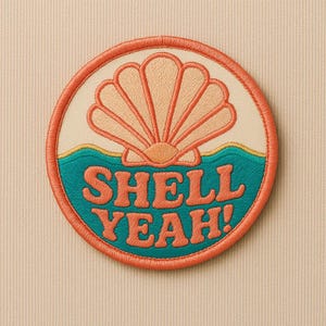 Shell Yeah! Patch/Iron-On Patch/Fun Ocean Vacation Coconut Girl/Beach Souvenir Gift/Sew-on Applique for Clothing, Hats, Tote Bags, Backpack image 17
