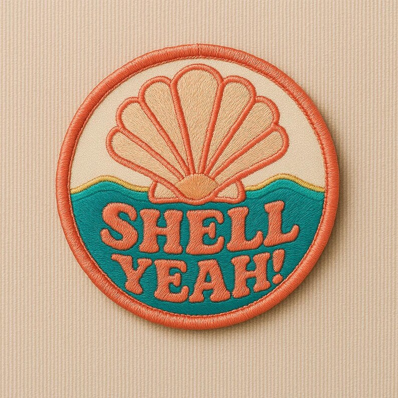 Shell Yeah! Patch/Iron-On Patch/Fun Ocean Vacation Coconut Girl/Beach Souvenir Gift/Sew-on Applique for Clothing, Hats, Tote Bags, Backpack image 17