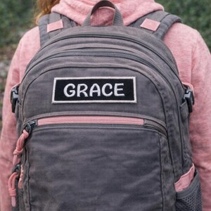 1" T x 4" W Custom Name Patch/Iron-On Patch/Embroidered Sew-on Applique for Vest, Jacket, Clothing, Backpack, Personalized Name Tag Patches image 3